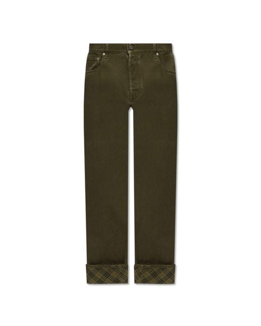 Burberry Green Jeans With Rolled-Up Legs for men