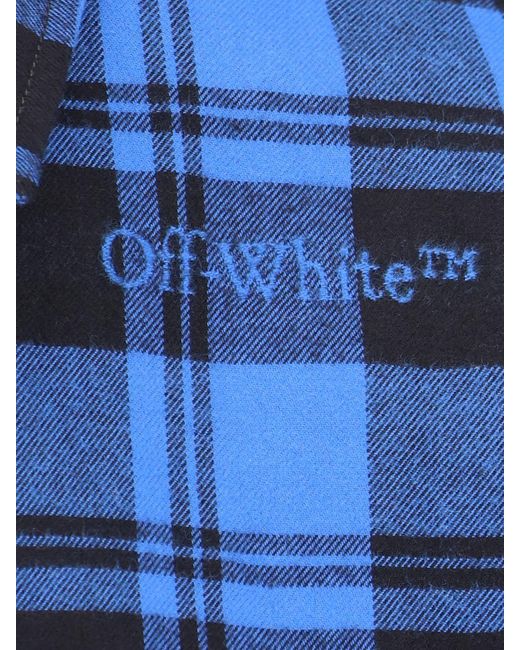 Off-White c/o Virgil Abloh Blue Checked Cotton Shirt for men