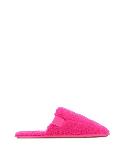 Loewe Pink Fluo Eco Shearling Slippers for men