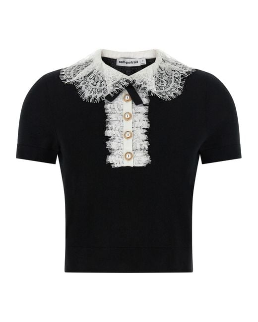 Self-Portrait Black Wool Blouse