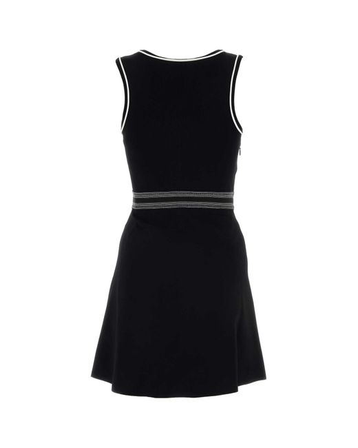 Loewe Black Stretch Viscose Blend Mini Dress