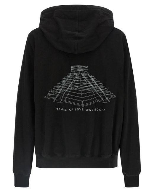 Rick Owens Black 'Temple Of Love Owenscorptemp' Hoodie for men