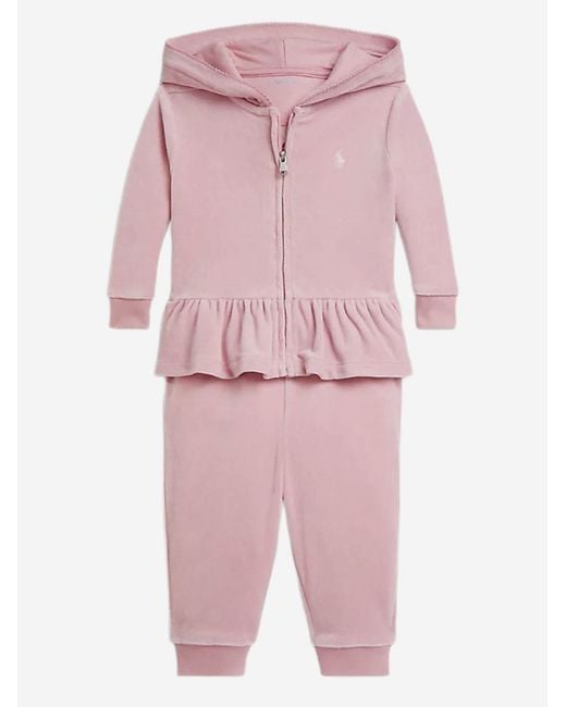 Polo Ralph Lauren Pink Tracksuit Set Chenille Jacket: Cotton Sets
