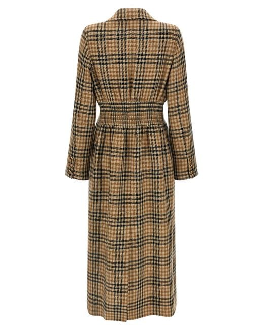 Valentino Garavani Natural Houndstooth Wool Coat Virgin Coats, Trench