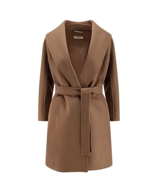 Max Mara Brown Messi Virgin Wool Coat