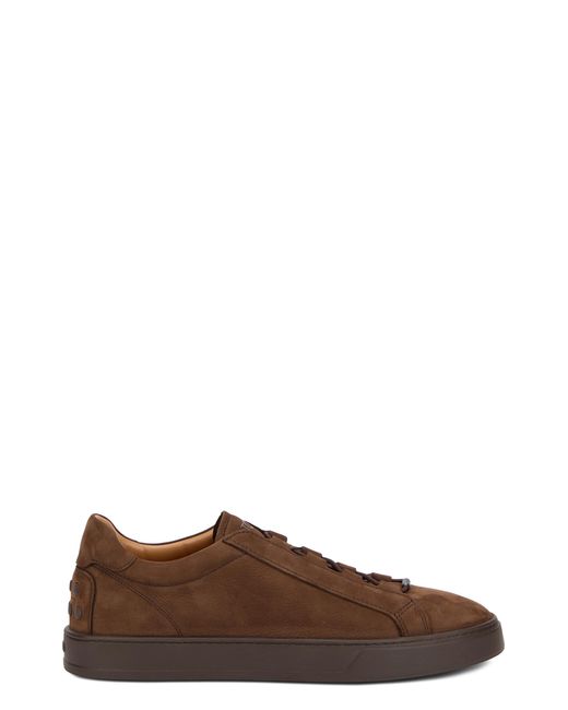 Tod's Brown Sneakers Suede Calfskin Trainers for men