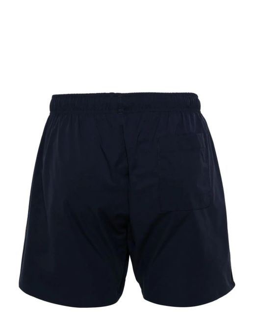 Boss Blue Beach Boxers With Typical Brand Stripes And Logo for men