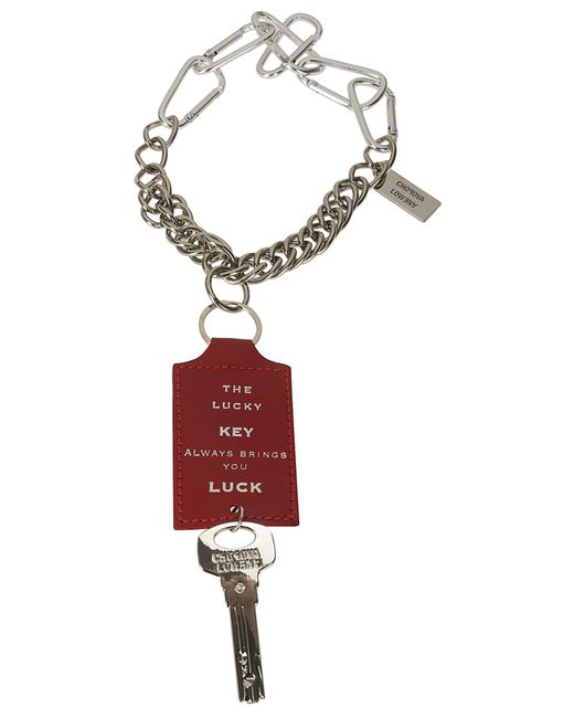 Chopova Lowena Red Key-charm Chain Necklace