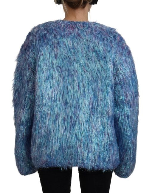 Dolce & Gabbana Blue Faux Fur & Shearling Jackets