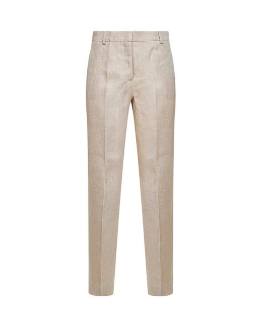 Weekend by Maxmara Natural Trousers Wkdmalizia Ecru Linen