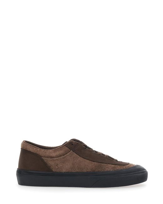 Stone Island Brown Low-Top Suede Sneakers Calf Leather Trainers for men