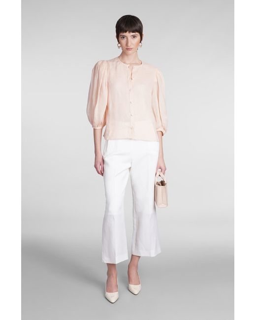 Chloé Multicolor Blouse In Rose-pink Ramie