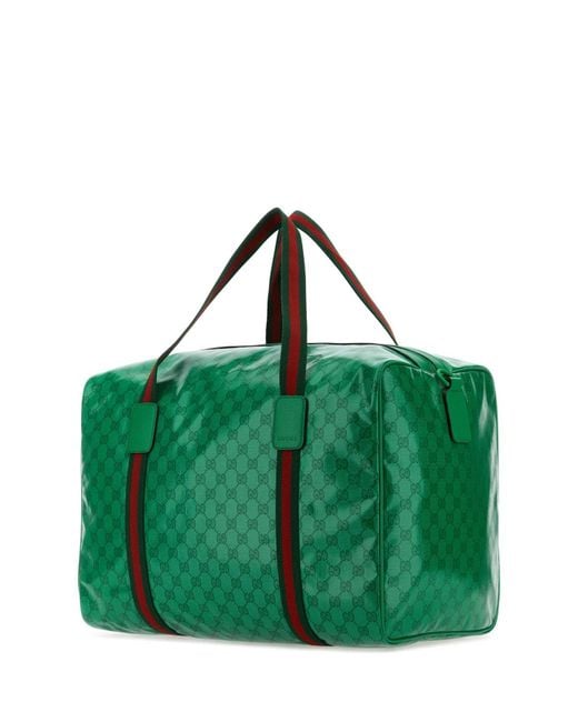 Gucci Green Gg Crystal Fabric Travel Bag for men