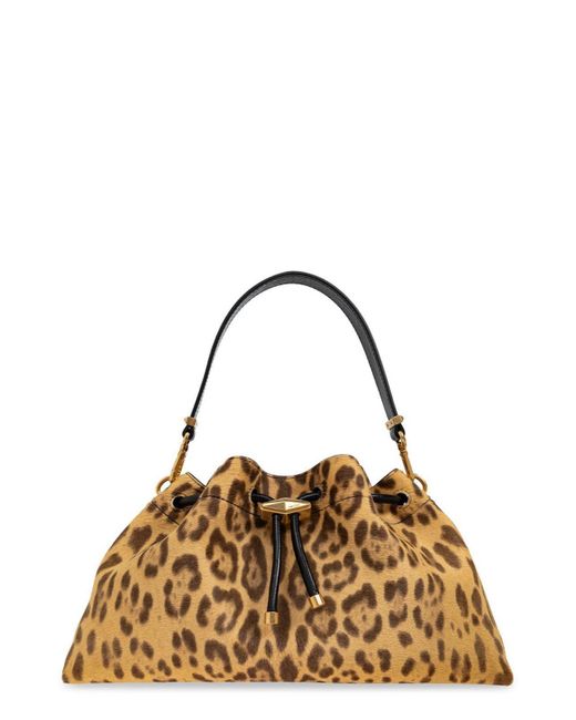 Jimmy Choo Cinch M Natural Leopard Printed Pony Bag in Brown | Lyst