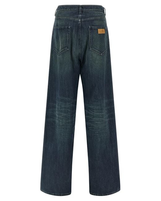 MM6 by Maison Margiela Blue Numeric Signature Mm6 Jeans Cotton for men