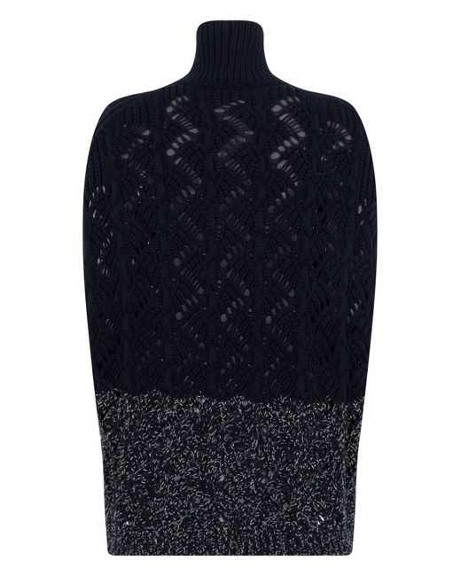 Fabiana Filippi Blue High-Neck Sweater Virgin Wool
