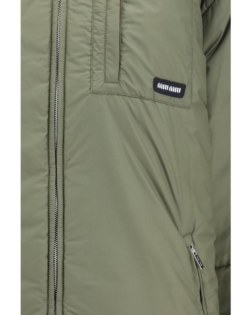 Miu Miu Green Padded Jacket Goose Down Puffer