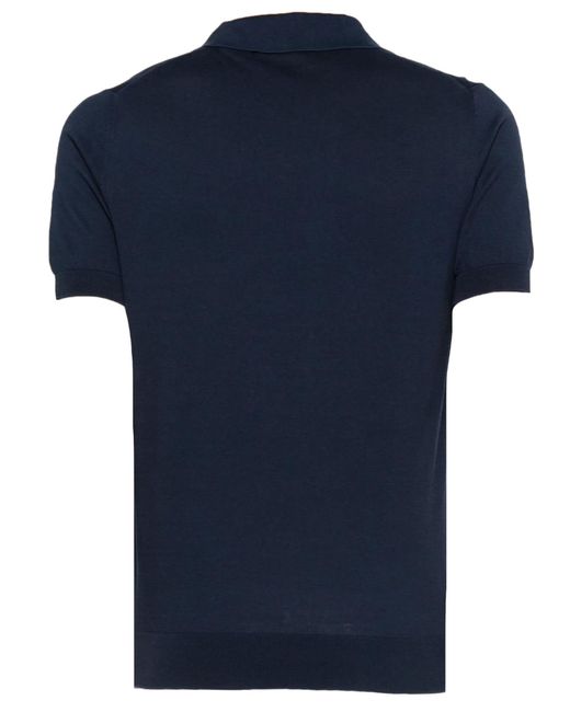 Fedeli Blue Fuji Cotton Polo Shirt for men