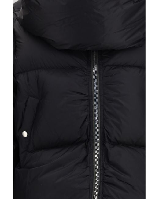 Rick Owens Black Padded Funnel Neck Jacket Down
