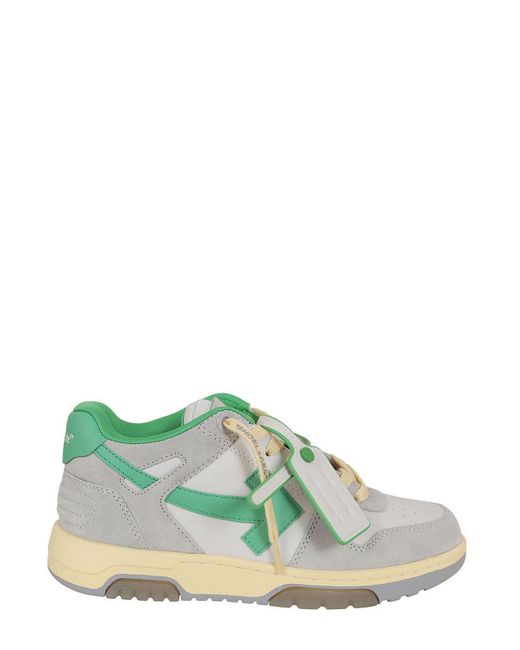 Off-White c/o Virgil Abloh Green Out Of Office Lace-Up Sneakers for men