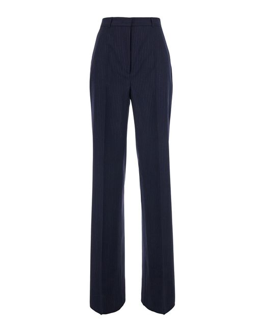 Max Mara Blue Trousers Wool