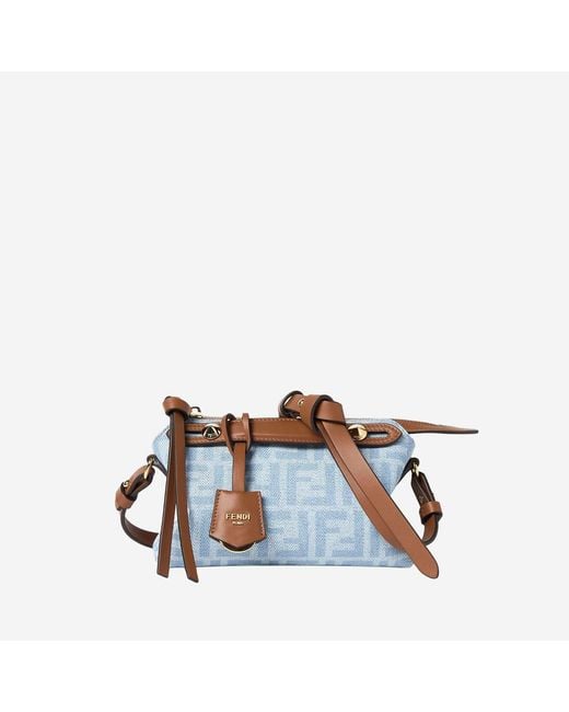 Fendi Blue Mini By The Way Soft Bag Cotton Shoulder