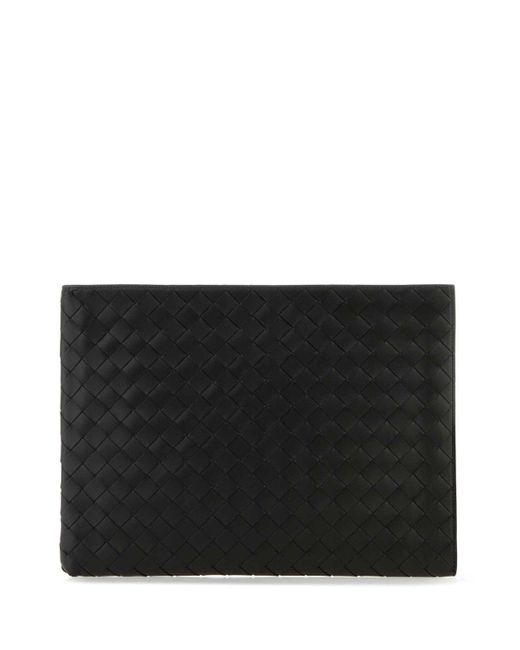 Bottega Veneta Black Intrecciato Zipped Wallet for men