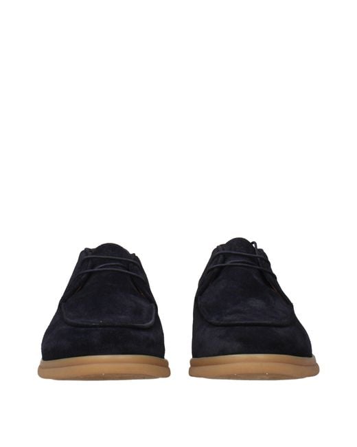 Eleventy Blue Leather Oxfords And Derbies Shoe for men