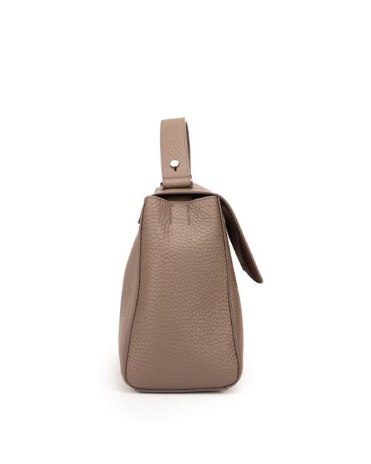 Orciani Sveva Soft Medium Leather Bag in Brown | Lyst