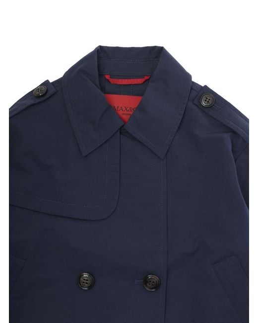 MAX&Co. Blue Jacket Cotton-Blend Blazers