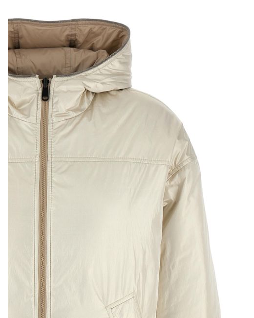 Brunello Cucinelli Natural Polyester Full-Length Jacket Clothing