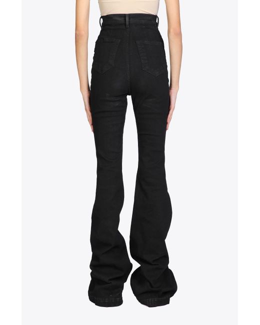 Rick Owens DRKSHDW Bolan Bootcut Black Denim High Waist Bootcut