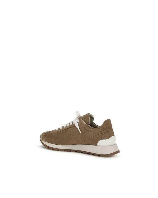Brunello Cucinelli Natural Calf Leather Bos Taurus Platform Sneakers