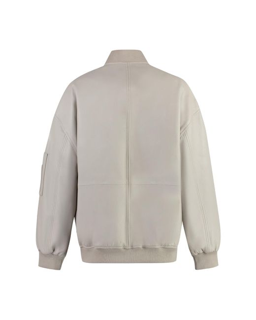 Pinko Gray Monterosi Leather Jacket