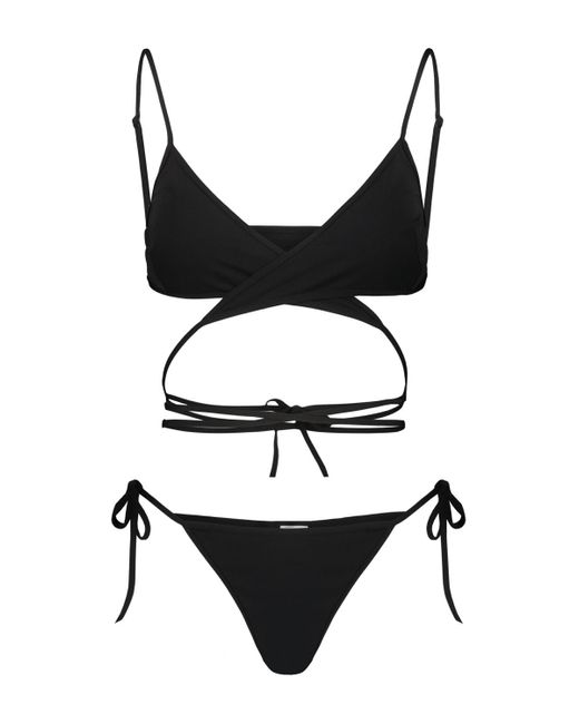 Balenciaga Black Wrap Bikini Set Clothing