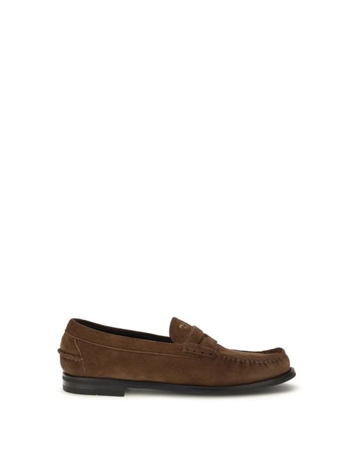 Prada Brown Suede Loafers for men