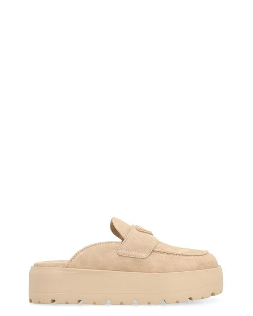 Prada Natural Suede Mules