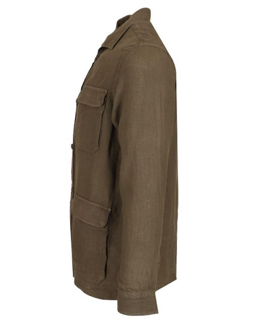 Herno Green Field Jacket-Style Overshirt for men