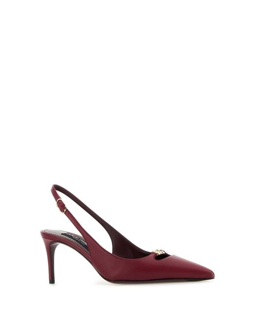 Dolce & Gabbana Red Tyrian Leather Lollo Pumps