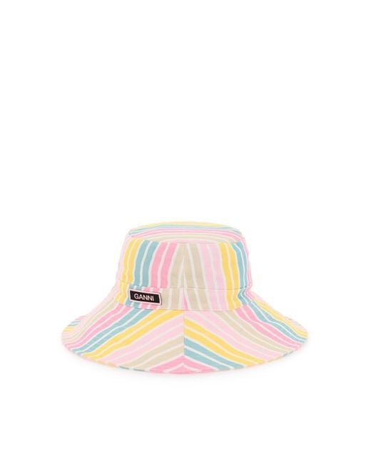 Ganni Multicolor Stripe Bucket Hat