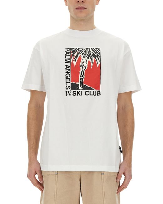 Palm Angels White Palm Ski Club T-Shirt for men