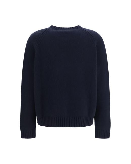 Loro Piana Blue Cashmere Crewneck Sweater Parksville (Capra Hircus)