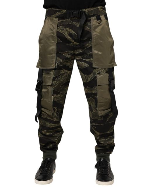 Dolce & Gabbana Black Camo Cargo Pants for men