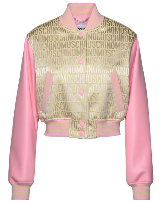 Moschino Pink Cotton Blend Bomber Jacket