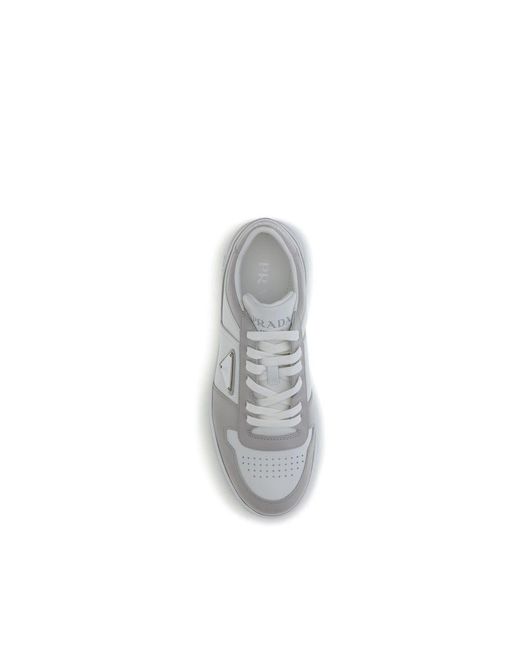 Prada Gray Multicolor Calf Leather Bos Taurus Low Top Sneakers for men