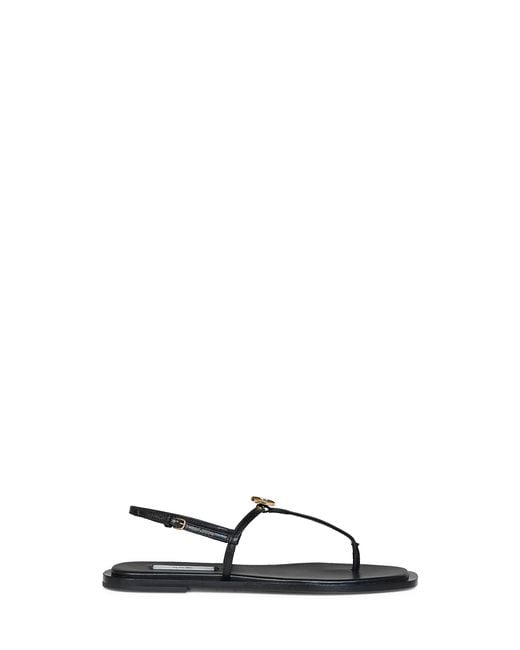 Totême  White Nappa Leather T-Strap Thong Sandals