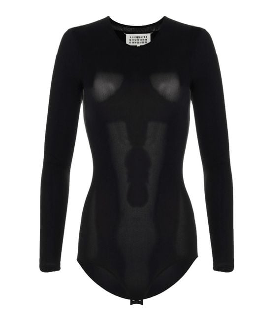 Maison Margiela Black Polyamide Bodysuit Clothing