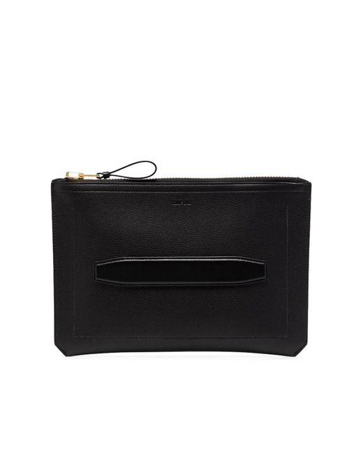 Tom Ford New Double Pebble-grain Leather Pouch in Black for Men Mens Bags Pouches and wristlets 
