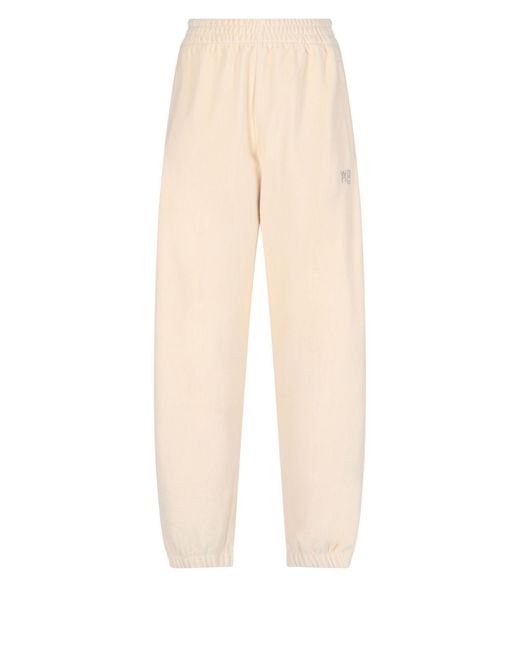 Alexander Wang Cotton Logo Sports Pants in White | Lyst