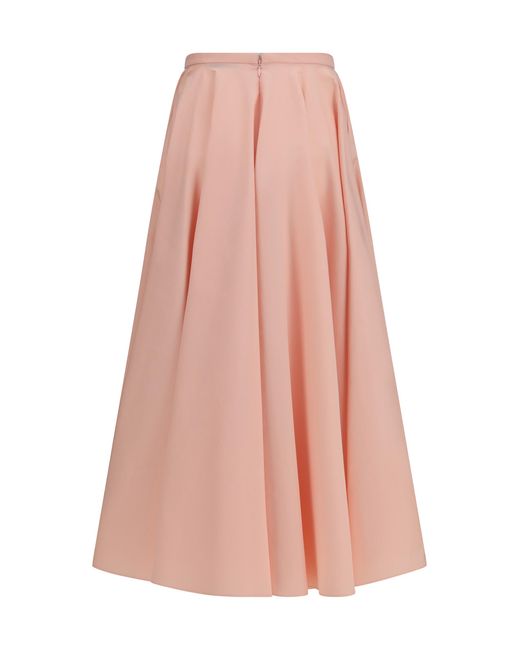 Givenchy Pink Long Circular Skirt Cotton Poplin